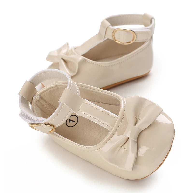 Chaussures Princesse Bébé Fille – Semelle Antidérapante, Dentelle & Nœud, 0-18 Mois