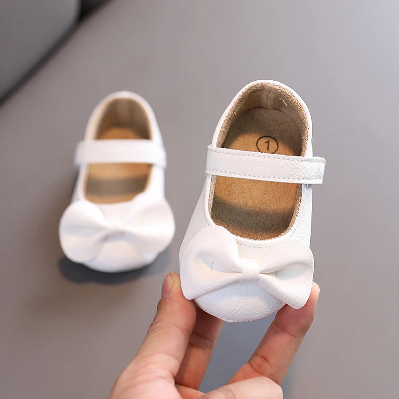 Chaussures Princesse Bébé Fille – Semelle Antidérapante, Dentelle & Nœud, 0-18 Mois