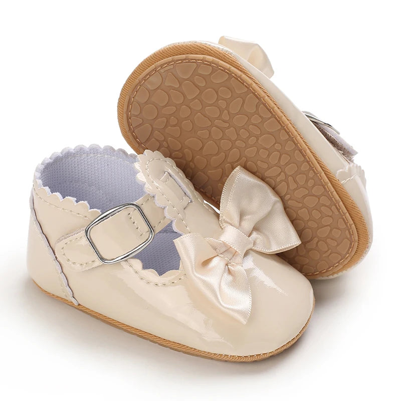 Chaussures Princesse Bébé Fille – Semelle Antidérapante, Dentelle & Nœud, 0-18 Mois