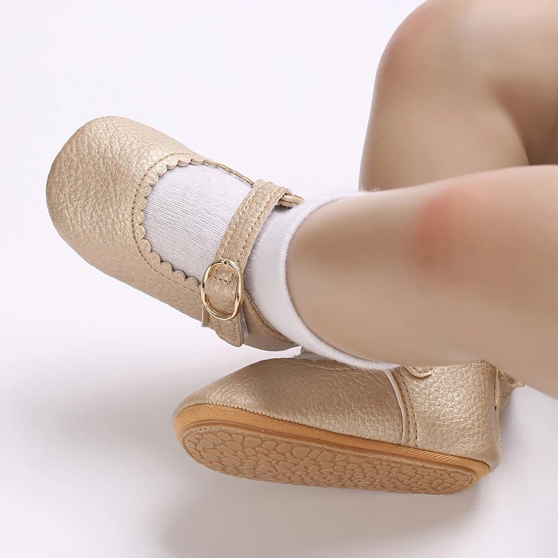 Chaussures Princesse Bébé Fille – Semelle Antidérapante, Dentelle & Nœud, 0-18 Mois