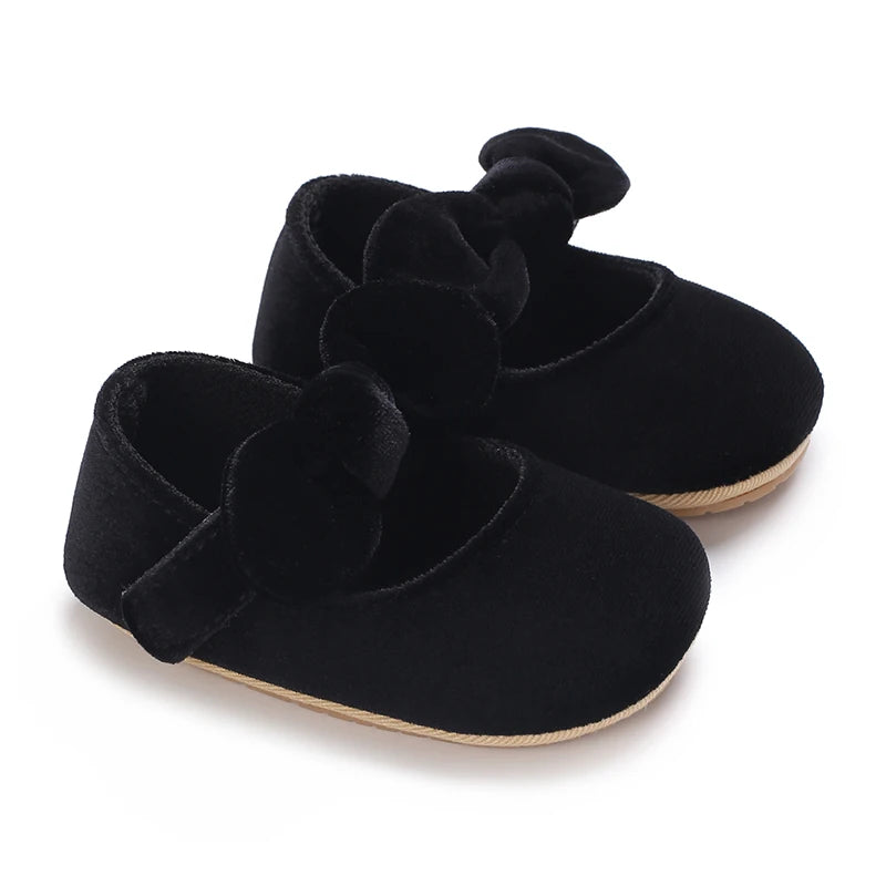 Chaussures Princesse Bébé Fille – Semelle Antidérapante, Dentelle & Nœud, 0-18 Mois