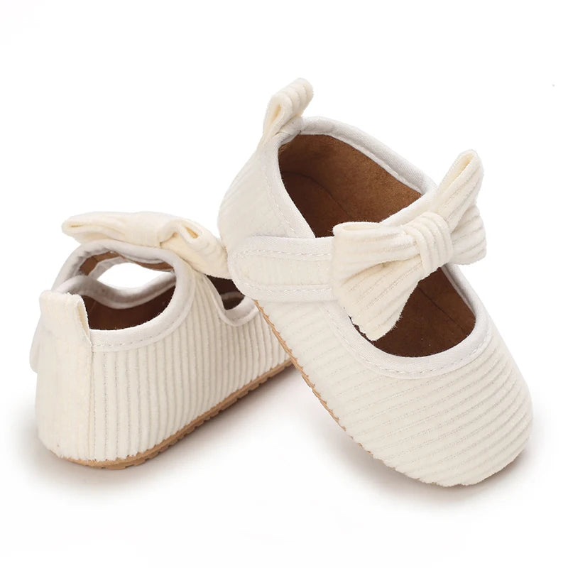 Chaussures Princesse Bébé Fille – Semelle Antidérapante, Dentelle & Nœud, 0-18 Mois