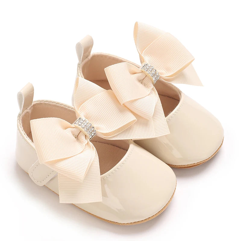 Chaussures Princesse Bébé Fille – Semelle Antidérapante, Dentelle & Nœud, 0-18 Mois