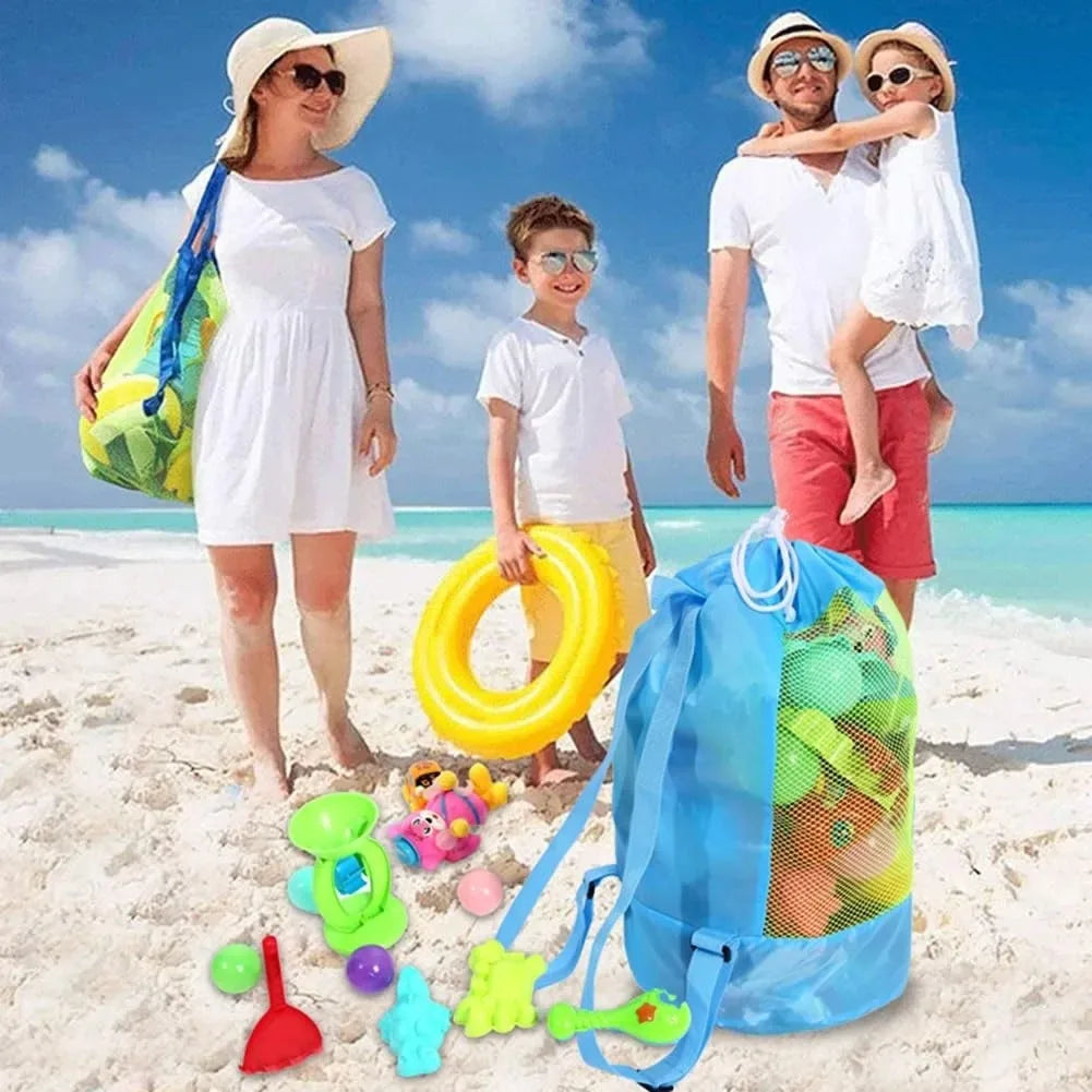 Sac de Plage Filet Enfant – Grand Format, Anti-Sable, Cordon de Serrage