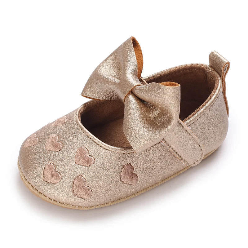 Chaussures Princesse Bébé Fille – Semelle Antidérapante, Dentelle & Nœud, 0-18 Mois
