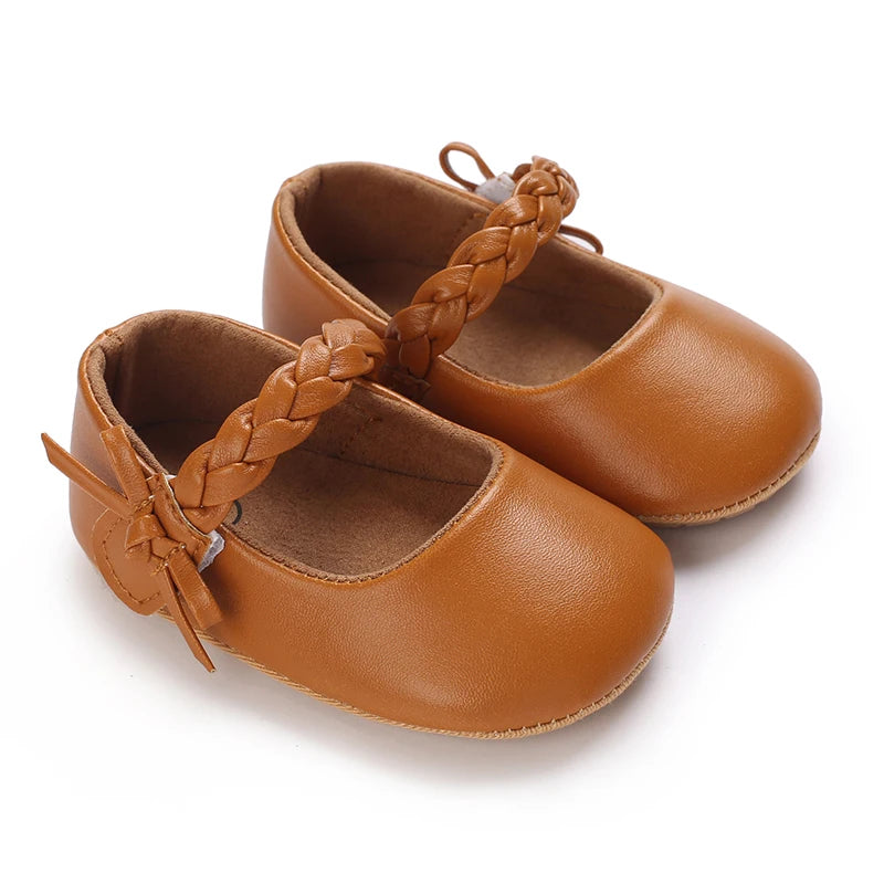 Chaussures Princesse Bébé Fille – Semelle Antidérapante, Dentelle & Nœud, 0-18 Mois