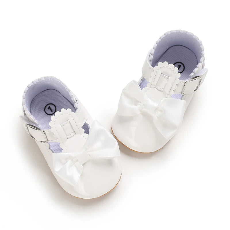 Chaussures Princesse Bébé Fille – Semelle Antidérapante, Dentelle & Nœud, 0-18 Mois