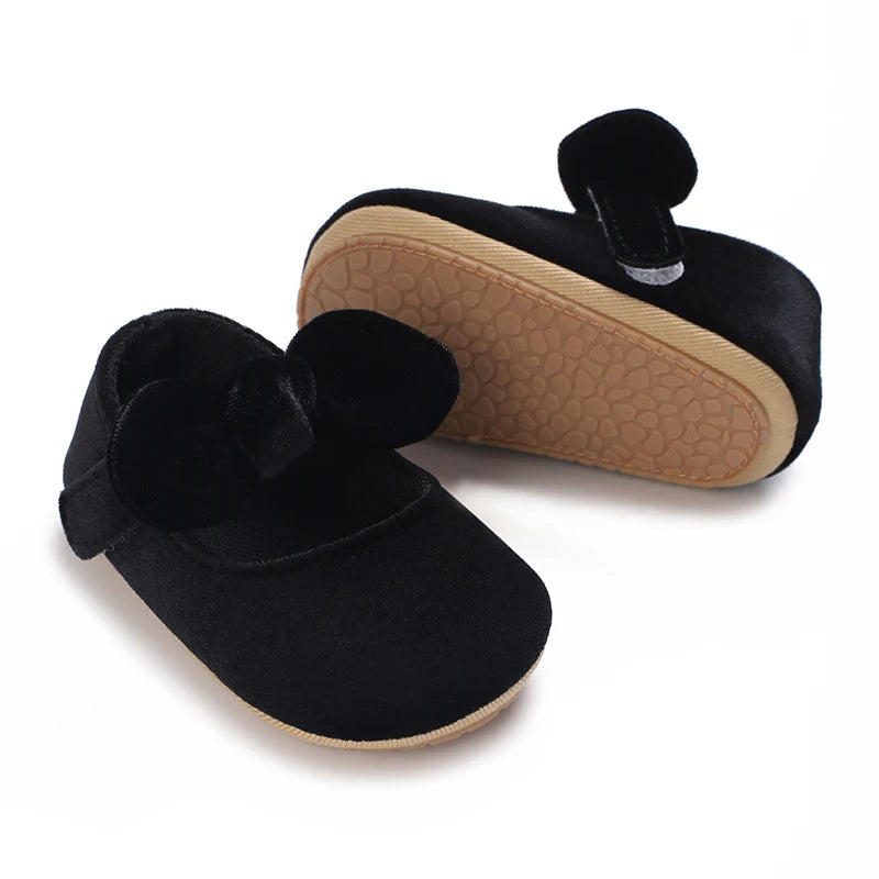 Chaussures Princesse Bébé Fille – Semelle Antidérapante, Dentelle & Nœud, 0-18 Mois