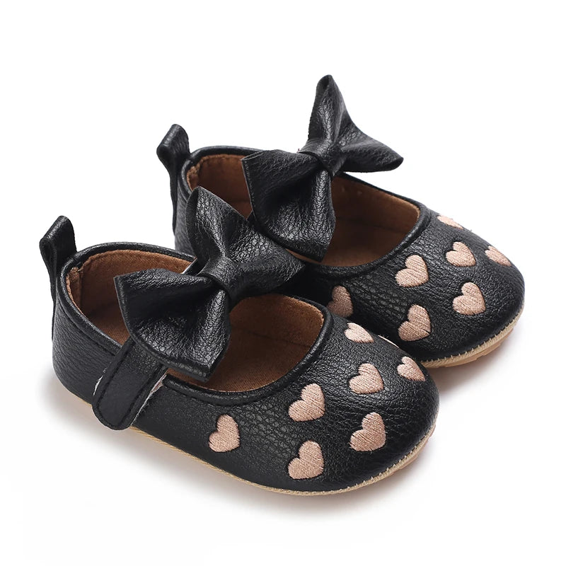Chaussures Princesse Bébé Fille – Semelle Antidérapante, Dentelle & Nœud, 0-18 Mois