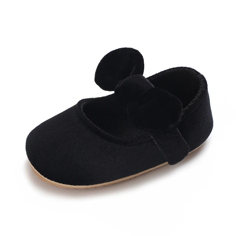 Chaussures Princesse Bébé Fille – Semelle Antidérapante, Dentelle & Nœud, 0-18 Mois
