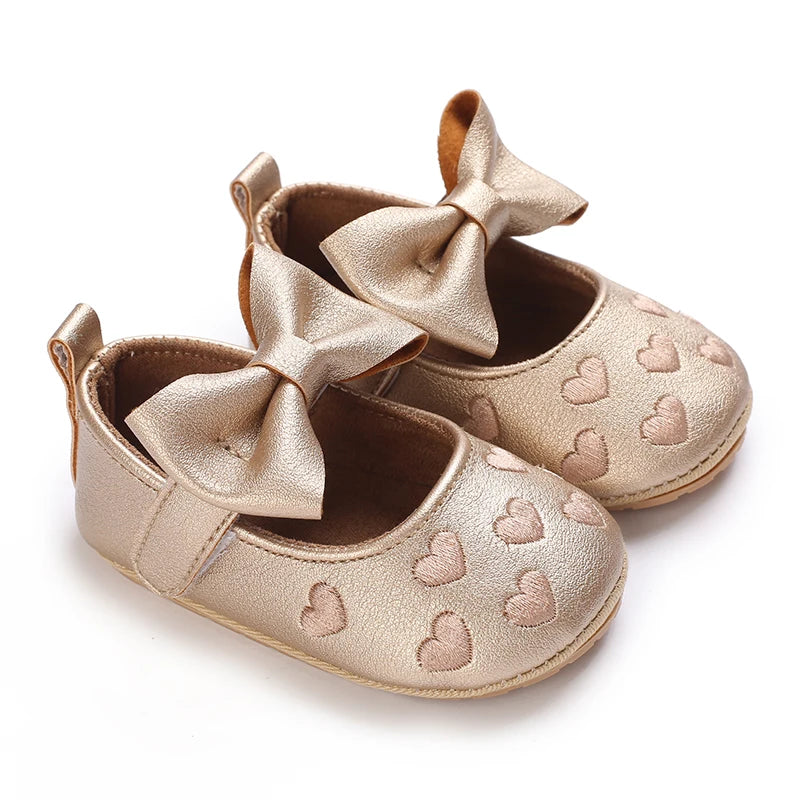 Chaussures Princesse Bébé Fille – Semelle Antidérapante, Dentelle & Nœud, 0-18 Mois