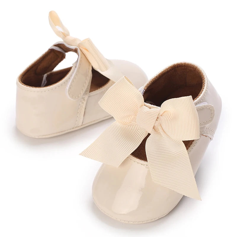 Chaussures Princesse Bébé Fille – Semelle Antidérapante, Dentelle & Nœud, 0-18 Mois