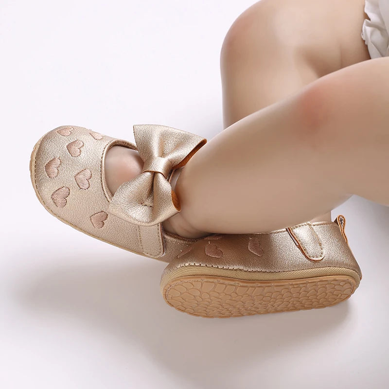 Chaussures Princesse Bébé Fille – Semelle Antidérapante, Dentelle & Nœud, 0-18 Mois