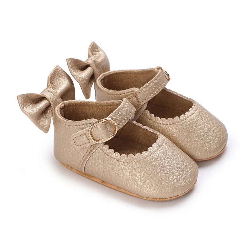 Chaussures Princesse Bébé Fille – Semelle Antidérapante, Dentelle & Nœud, 0-18 Mois