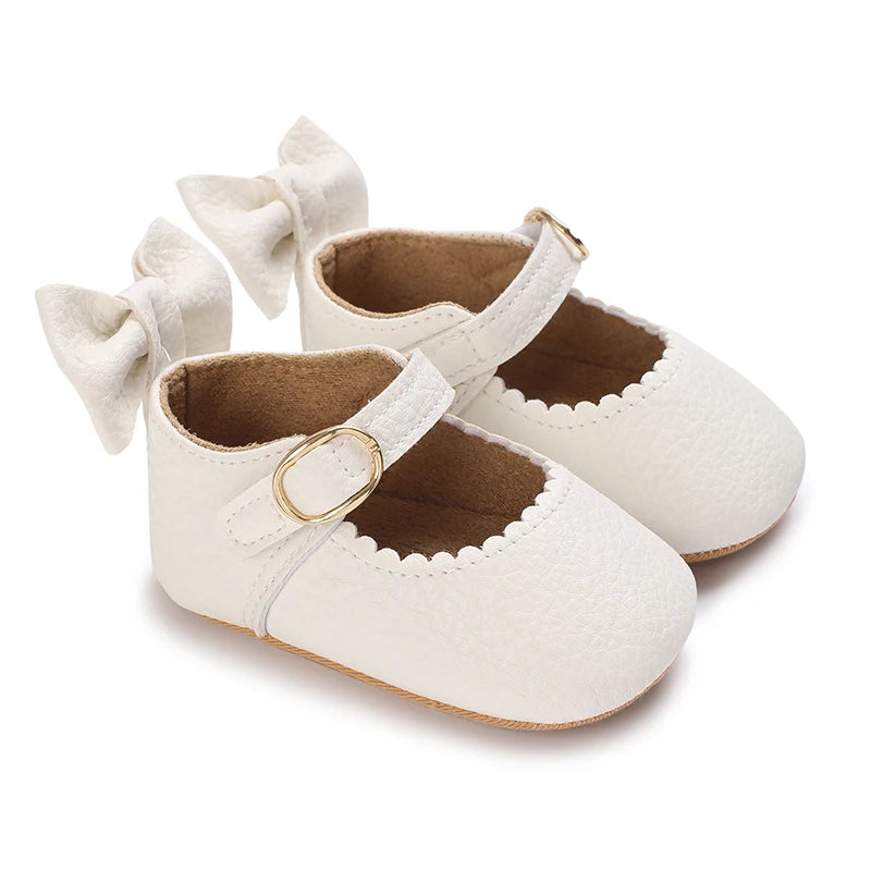 Chaussures Princesse Bébé Fille – Semelle Antidérapante, Dentelle & Nœud, 0-18 Mois