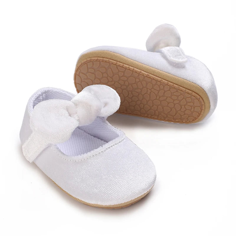 Chaussures Princesse Bébé Fille – Semelle Antidérapante, Dentelle & Nœud, 0-18 Mois