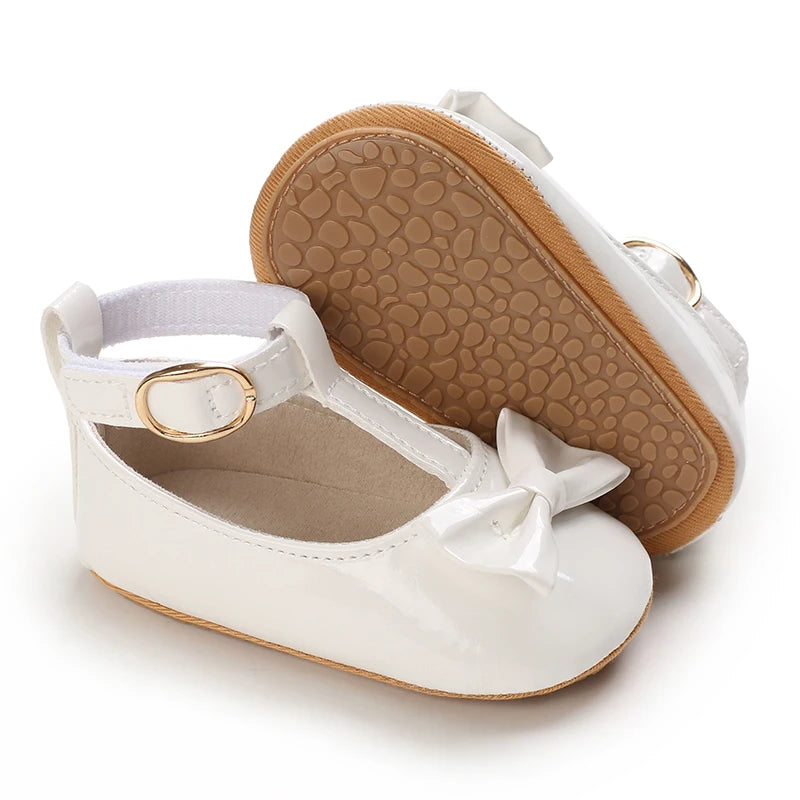 Chaussures Princesse Bébé Fille – Semelle Antidérapante, Dentelle & Nœud, 0-18 Mois