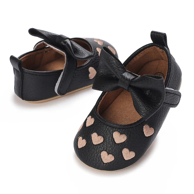 Chaussures Princesse Bébé Fille – Semelle Antidérapante, Dentelle & Nœud, 0-18 Mois