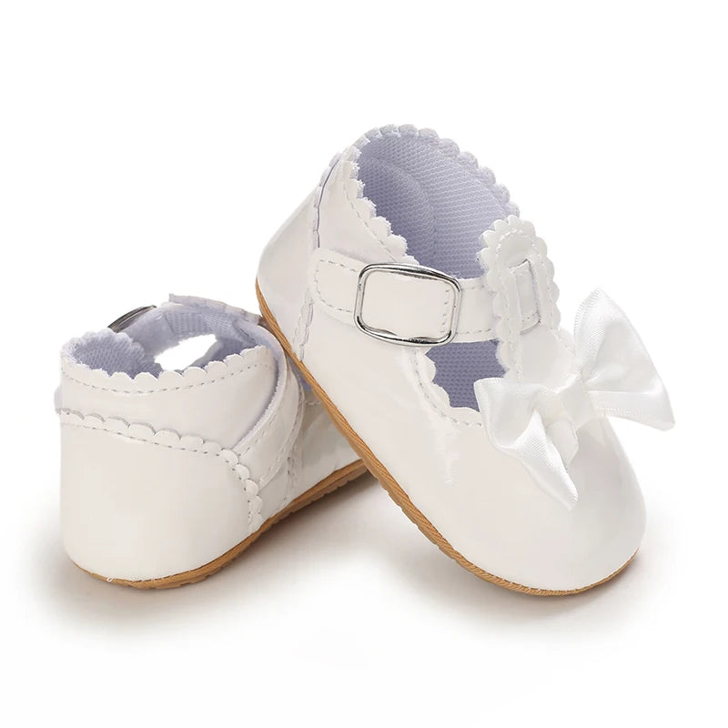 Chaussures Princesse Bébé Fille – Semelle Antidérapante, Dentelle & Nœud, 0-18 Mois