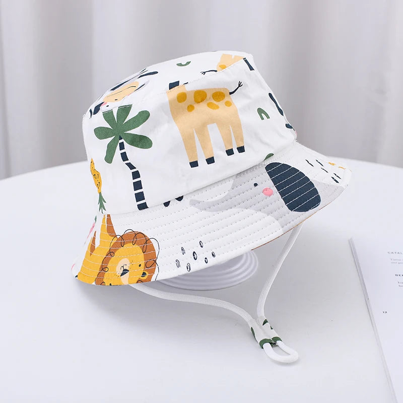 Bob Enfant Anti-UV – Motifs Cartoon, Coton, Unisexe, 3 Mois-7 Ans