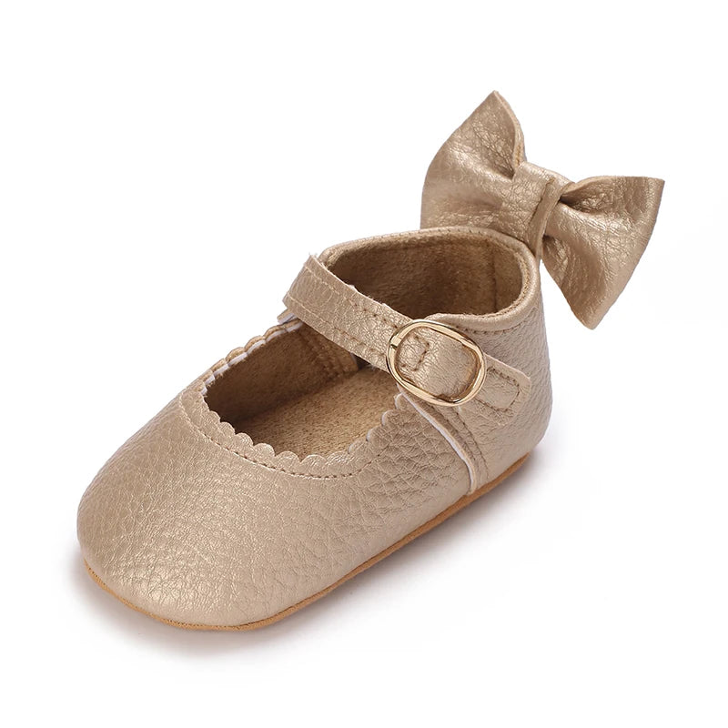 Chaussures Princesse Bébé Fille – Semelle Antidérapante, Dentelle & Nœud, 0-18 Mois