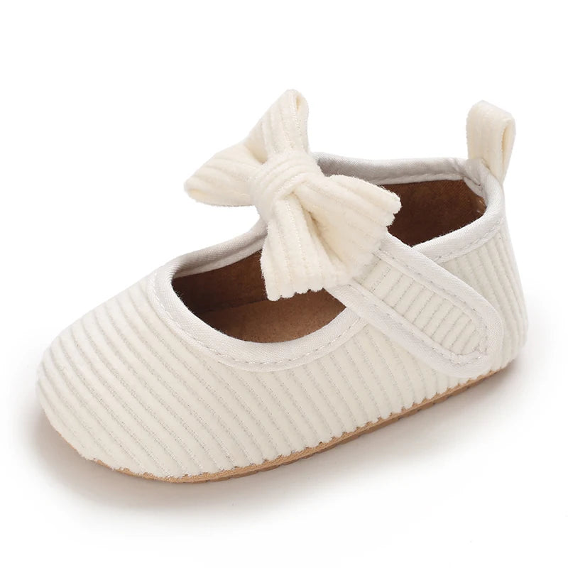 Chaussures Princesse Bébé Fille – Semelle Antidérapante, Dentelle & Nœud, 0-18 Mois