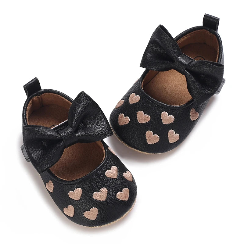 Chaussures Princesse Bébé Fille – Semelle Antidérapante, Dentelle & Nœud, 0-18 Mois