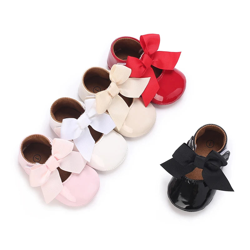 Chaussures Princesse Bébé Fille – Semelle Antidérapante, Dentelle & Nœud, 0-18 Mois