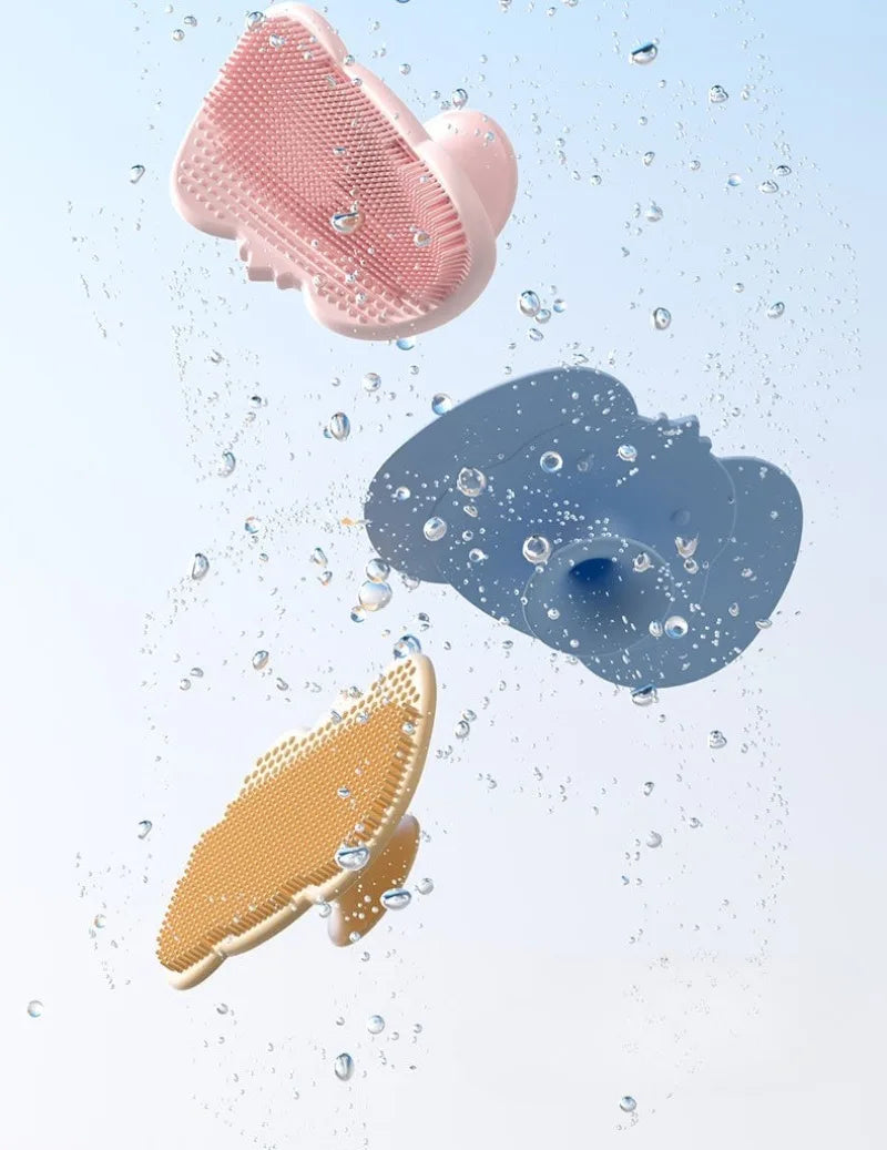 Brosse de Bain Bébé en Silicone – Peigne Massant Cuir Chevelu Nouveau-Né