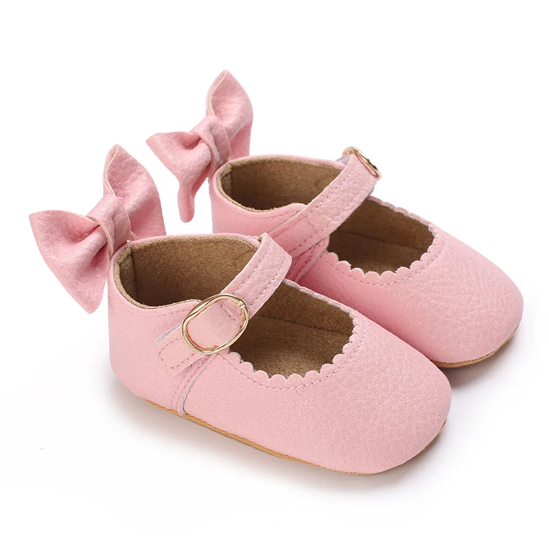 Chaussures Princesse Bébé Fille – Semelle Antidérapante, Dentelle & Nœud, 0-18 Mois