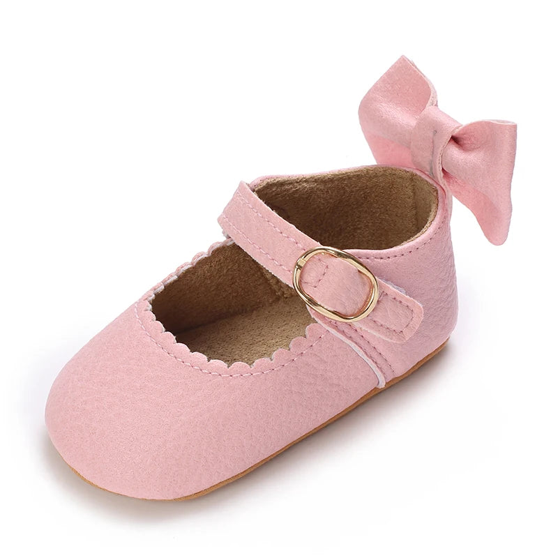 Chaussures Princesse Bébé Fille – Semelle Antidérapante, Dentelle & Nœud, 0-18 Mois