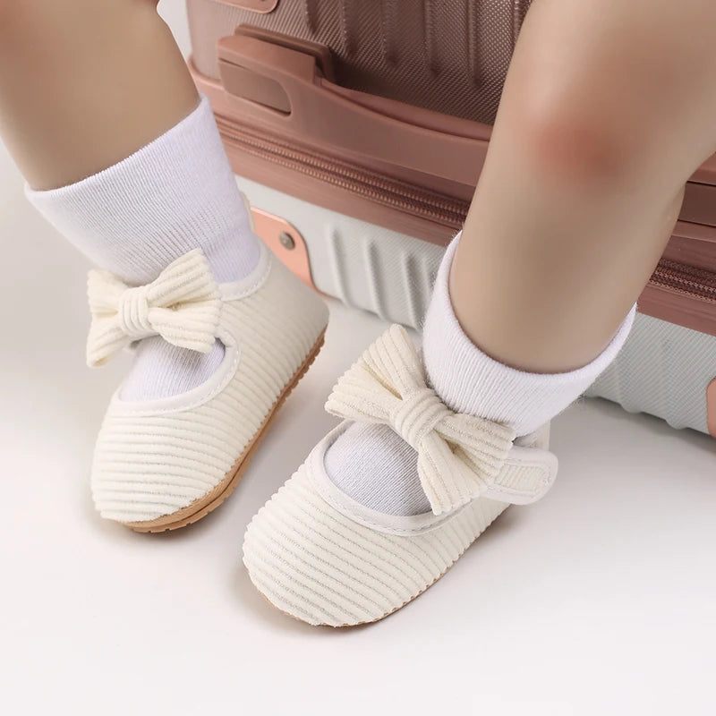 Chaussures Princesse Bébé Fille – Semelle Antidérapante, Dentelle & Nœud, 0-18 Mois