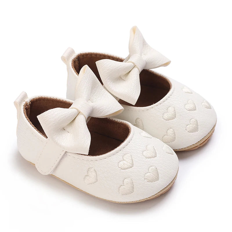 Chaussures Princesse Bébé Fille – Semelle Antidérapante, Dentelle & Nœud, 0-18 Mois
