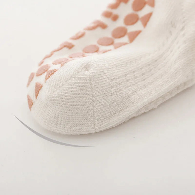Chaussettes Antidérapantes Enfant – Lot de 6 Paires, Coton, Unisexe, 0-5 Ans