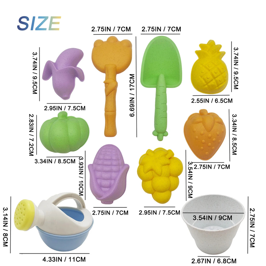 Set de Jouets de Plage Fruits – Seau, Pelle & Arrosoir pour Enfants