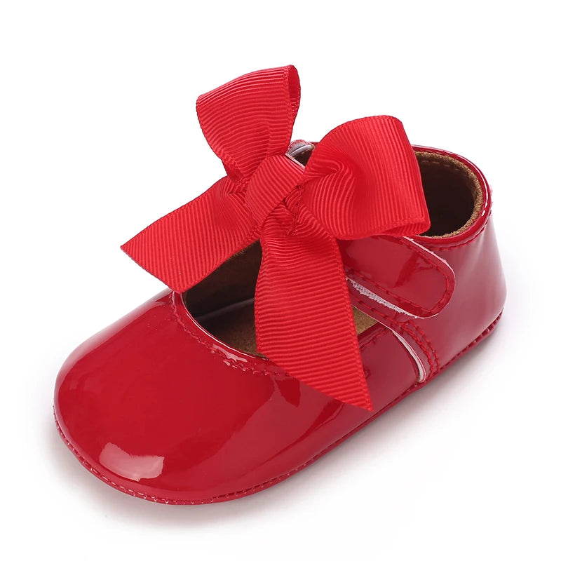 Chaussures Princesse Bébé Fille – Semelle Antidérapante, Dentelle & Nœud, 0-18 Mois