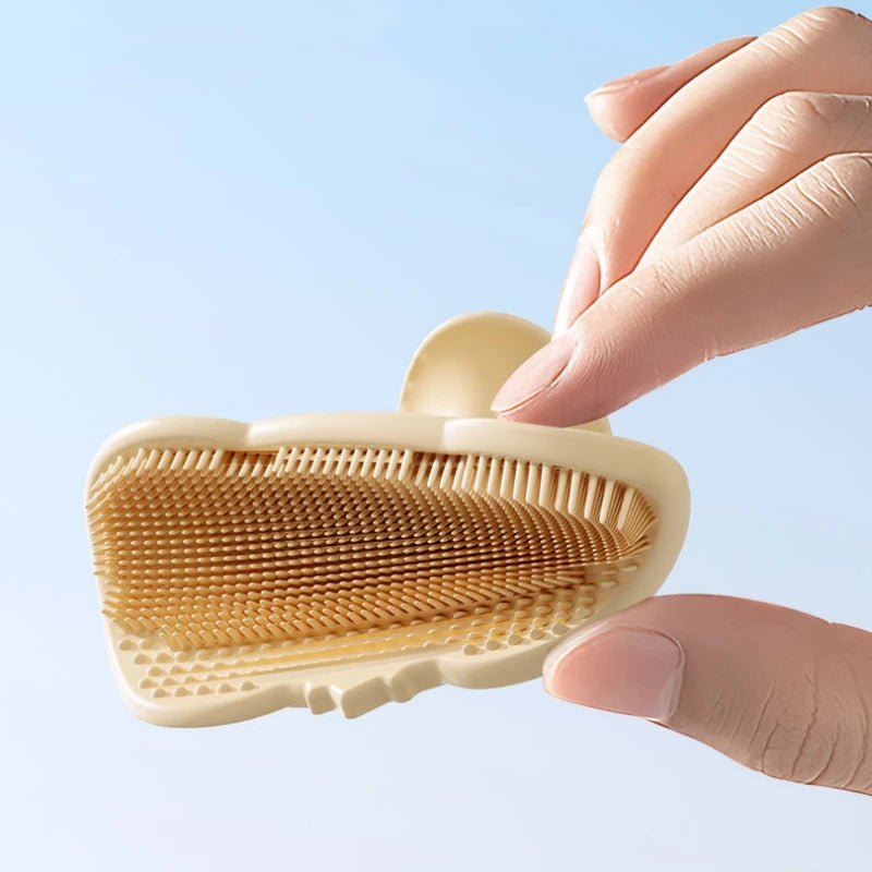 Brosse de Bain Bébé en Silicone – Peigne Massant Cuir Chevelu Nouveau-Né
