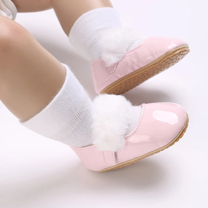 Chaussures Princesse Bébé Fille – Semelle Antidérapante, Dentelle & Nœud, 0-18 Mois