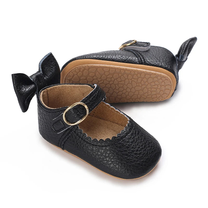 Chaussures Princesse Bébé Fille – Semelle Antidérapante, Dentelle & Nœud, 0-18 Mois