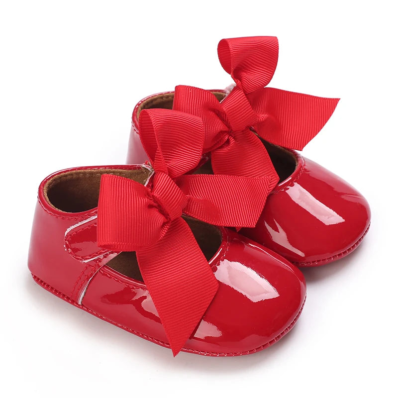 Chaussures Princesse Bébé Fille – Semelle Antidérapante, Dentelle & Nœud, 0-18 Mois