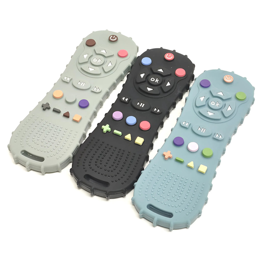 Anneau de Dentition Silicone Bébé – Télécommande Anti-Mordillage, Sans BPA