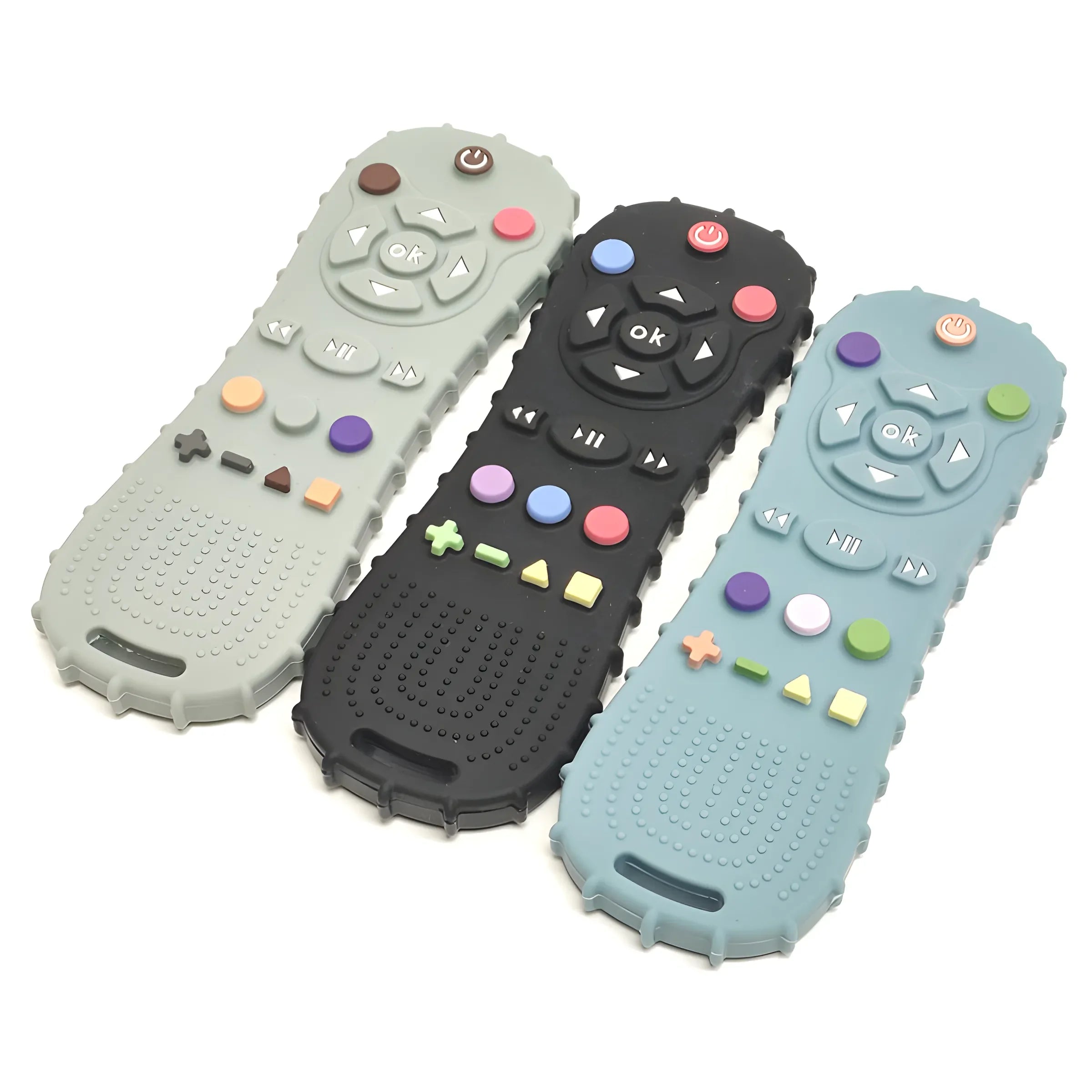 Anneau de Dentition Silicone Bébé – Télécommande Anti-Mordillage, Sans BPA