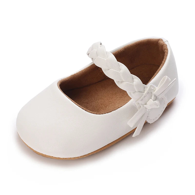 Chaussures Princesse Bébé Fille – Semelle Antidérapante, Dentelle & Nœud, 0-18 Mois