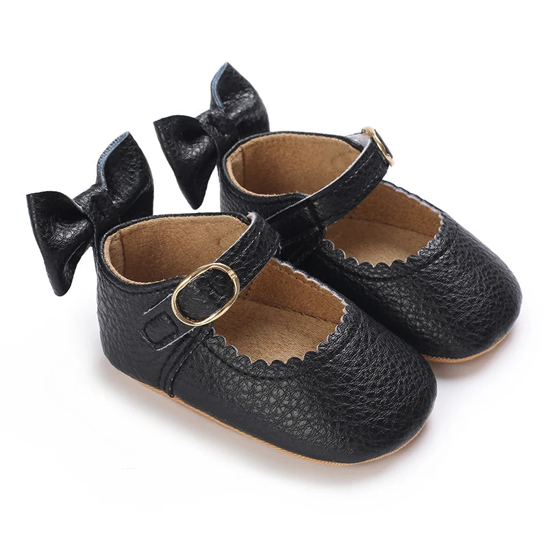 Chaussures Princesse Bébé Fille – Semelle Antidérapante, Dentelle & Nœud, 0-18 Mois