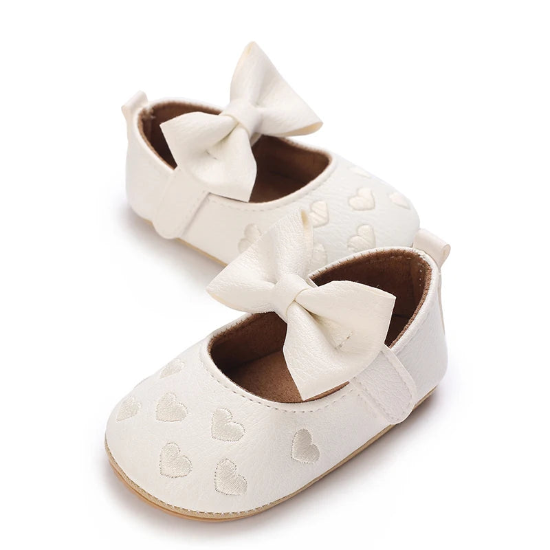 Chaussures Princesse Bébé Fille – Semelle Antidérapante, Dentelle & Nœud, 0-18 Mois
