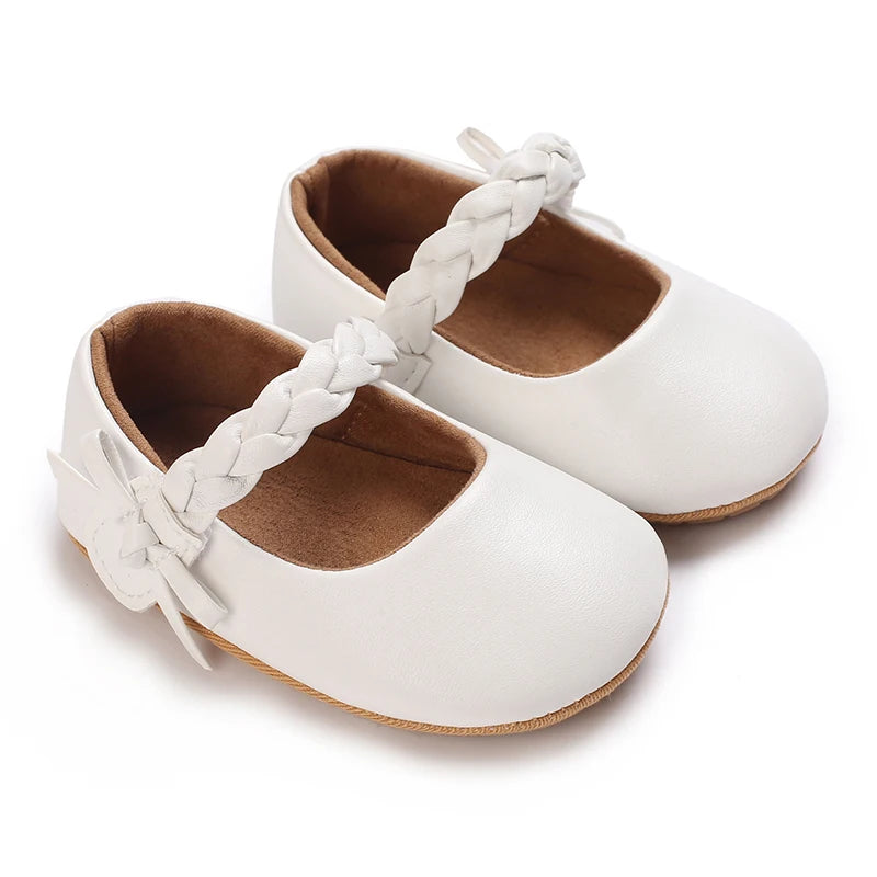Chaussures Princesse Bébé Fille – Semelle Antidérapante, Dentelle & Nœud, 0-18 Mois