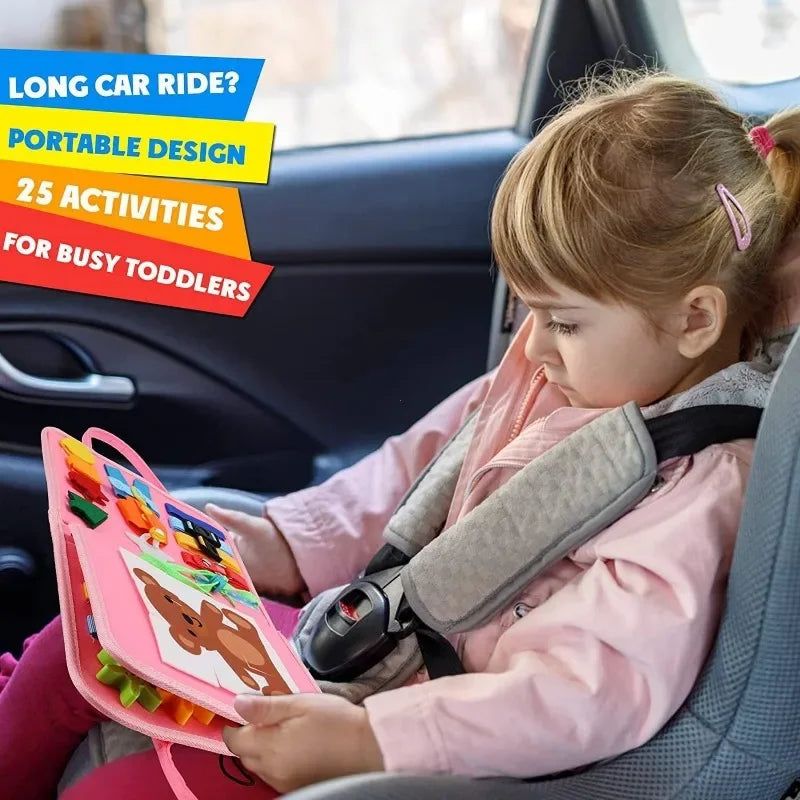 Livre Sensoriel Montessori 📚 – Jouet Éducatif Silencieux pour Enfants en Voyage