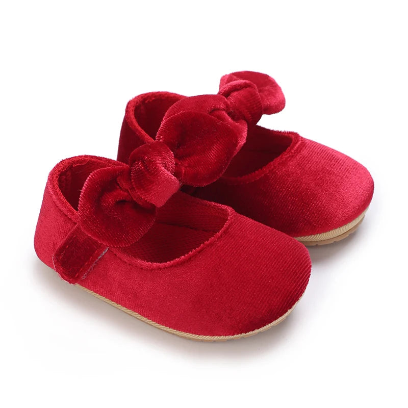 Chaussures Princesse Bébé Fille – Semelle Antidérapante, Dentelle & Nœud, 0-18 Mois