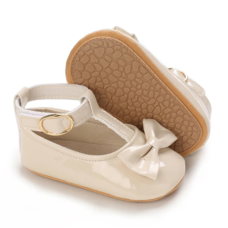 Chaussures Princesse Bébé Fille – Semelle Antidérapante, Dentelle & Nœud, 0-18 Mois