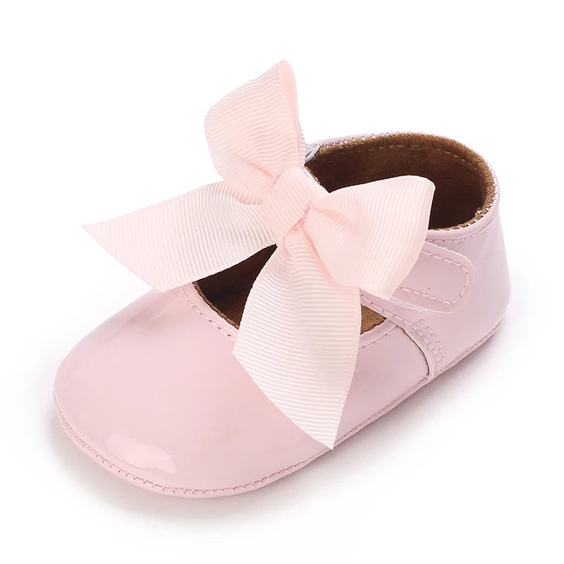 Chaussures Princesse Bébé Fille – Semelle Antidérapante, Dentelle & Nœud, 0-18 Mois